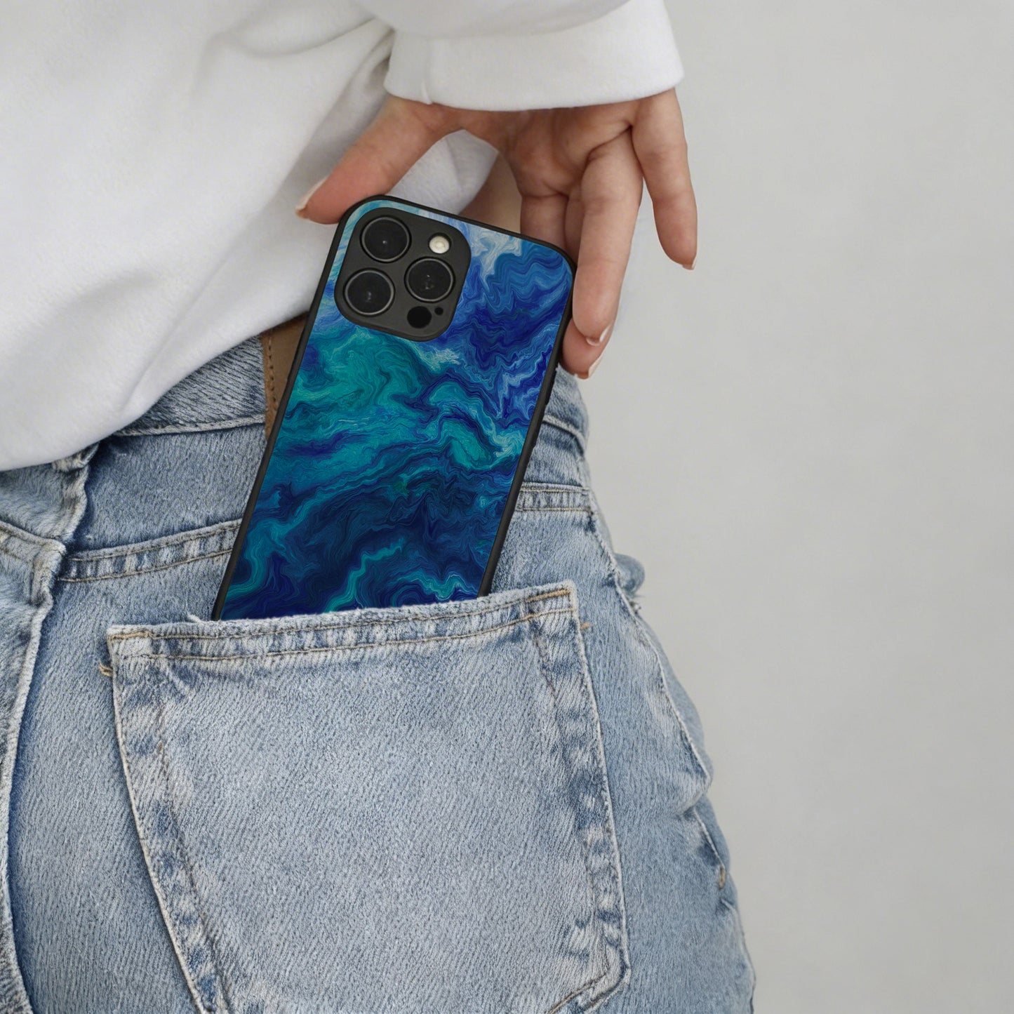 Azure Jade Marble - iPhone 16 Plus Case