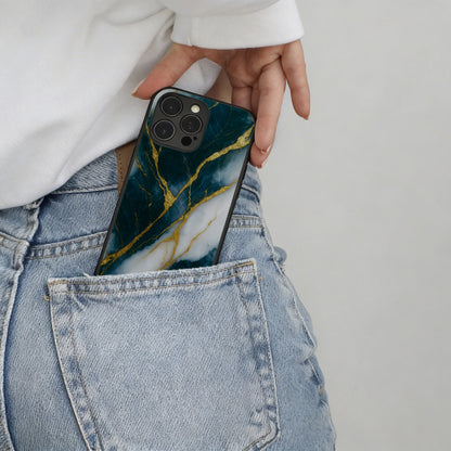 Gold Ocean Marble - iPhone 16 Plus Case